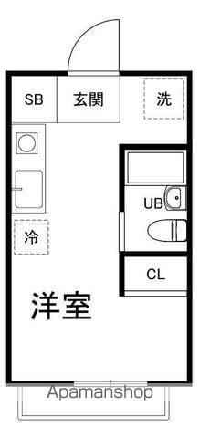 ルボワ代々木上原(ワンルーム/2階)の間取り写真