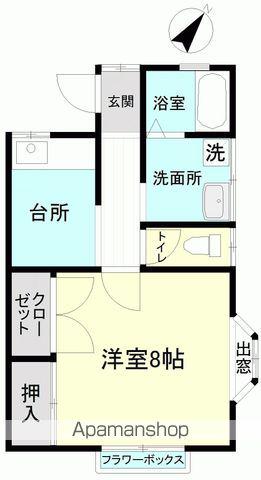 シガハイツⅥ(1DK/2階)の間取り写真