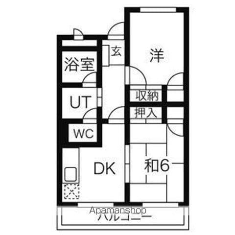 TDマンションPAULOWNIA(2DK/2階)の間取り写真
