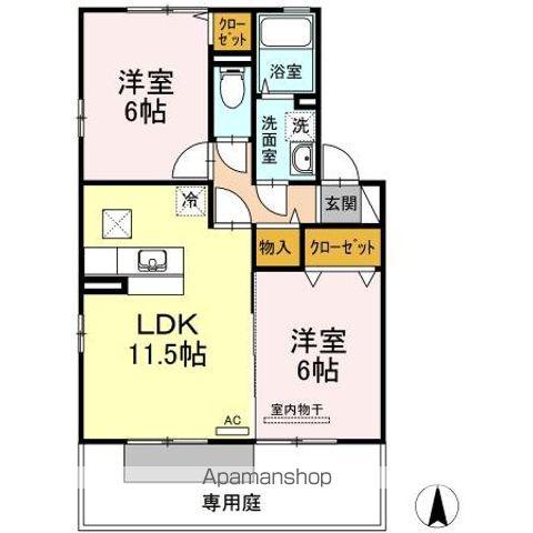 メゾン・リシェス(2LDK/1階)の間取り写真