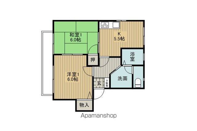 ピア波間(2K/2階)の間取り写真