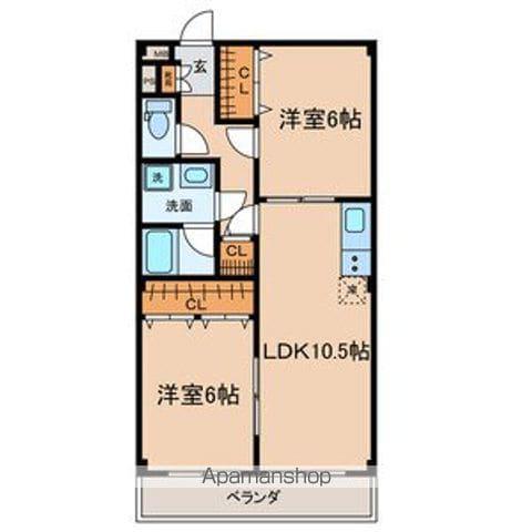 パーク小倉(2LDK/4階)の間取り写真