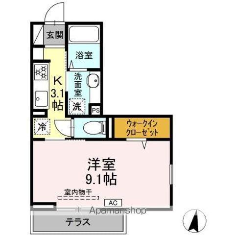 NOAS ARK(1K/1階)の間取り写真