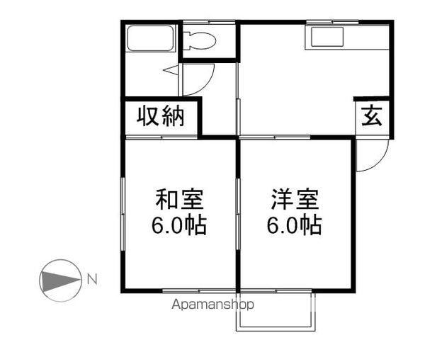 ラポール日の出(2DK/2階)の間取り写真