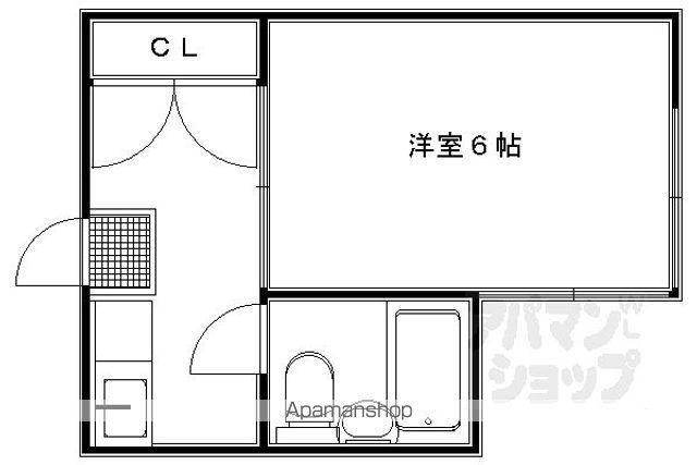 サンハウス紫明(1K/2階)の間取り写真