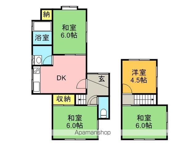 西日本鉄道甘木線 古賀茶屋駅 徒歩24分 2階建 築46年(4DK)の間取り写真