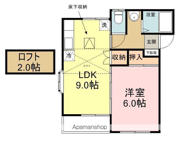 グレイスフル貝ケ森(1LDK/2階)の間取り写真