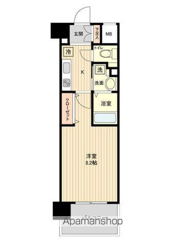 シエナ仙台Ⅲ(1K/6階)の間取り写真