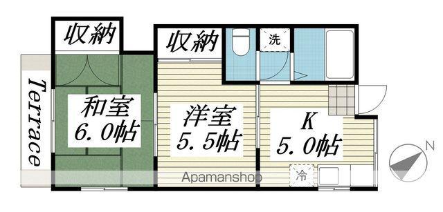 コーポオークフォーレ(2K/1階)の間取り写真