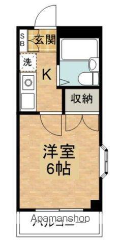 デュエトリオ鵜澤(1K/2階)の間取り写真