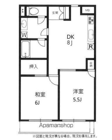 パル能見台(2DK/4階)の間取り写真