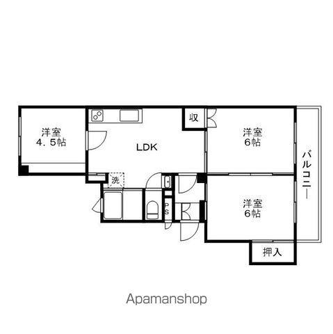 カーサ三輪(3DK/2階)の間取り写真