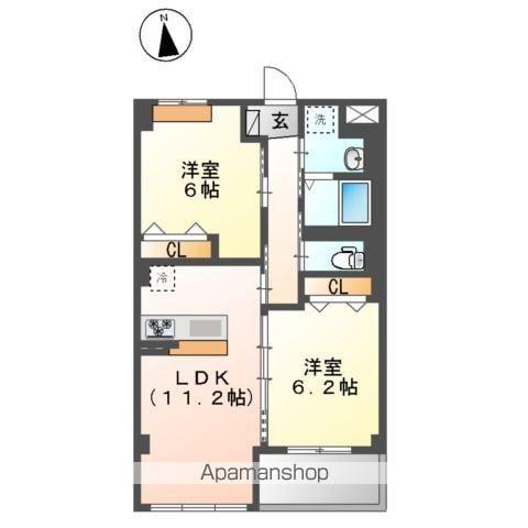 SHANGRIーLA ーシャングリラー(2LDK/2階)の間取り写真