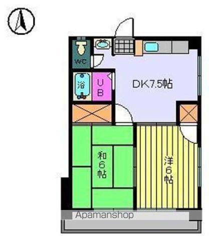 メゾン サン(2DK/4階)の間取り写真