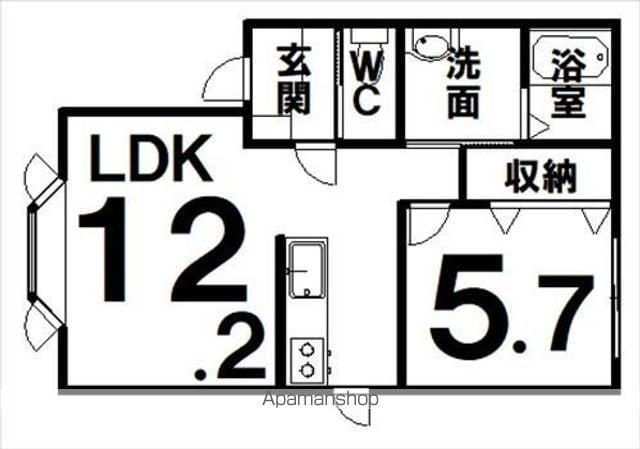 サンシティハイツ(1LDK/2階)の間取り写真