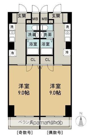 シャトー広島(1K/5階)の間取り写真