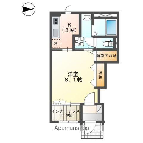 パルティール朝日ヶ丘(1K/1階)の間取り写真