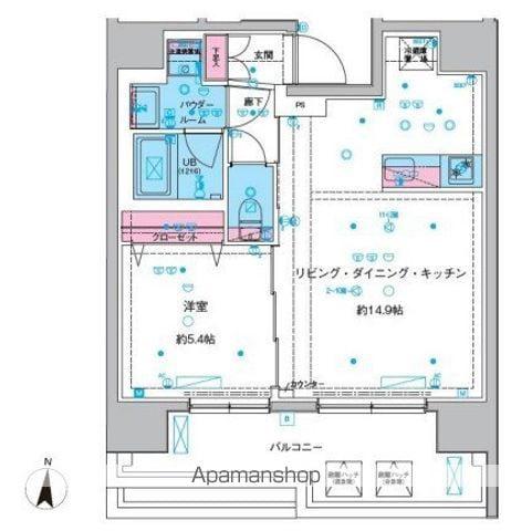 GENOVIA本所吾妻橋Ⅲ(1LDK/11階)の間取り写真