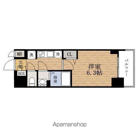 PRESSANCE堺筋本町ディスティニー(1K/9階)の間取り写真