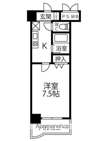 センチュリー曙Ⅰ(1K/2階)の間取り写真