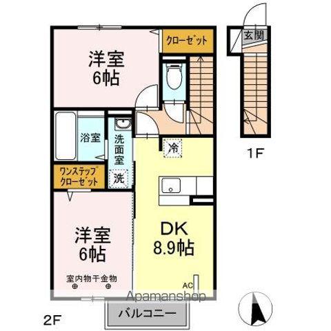 FOCUS441(2DK/2階)の間取り写真