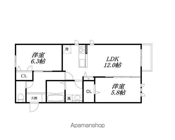 プチ・メゾンブランシュ(2LDK/1階)の間取り写真
