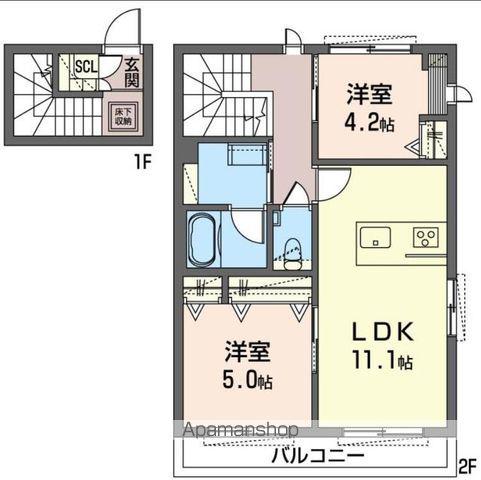 ワイズガーデン吉祥寺(2LDK/2階)の間取り写真