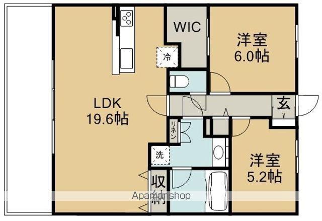 レーベンリヴァーレ坂戸リッツ(2LDK/13階)の間取り写真