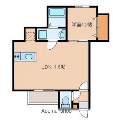 ソアース和白駅前(1LDK/2階)の間取り写真