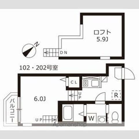 ハーモニーテラス千種(1K/1階)の間取り写真