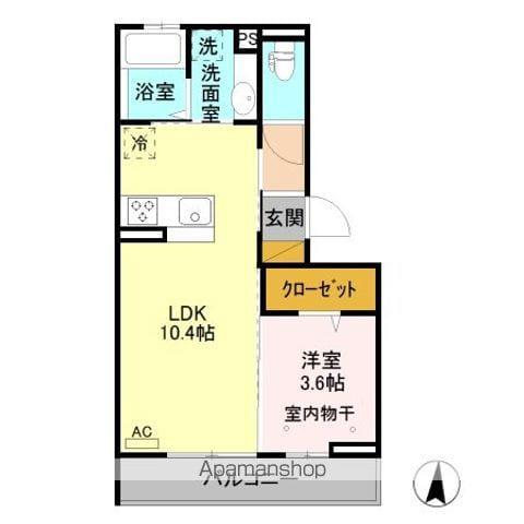 SUNPARK 庄内 A(1LDK/3階)の間取り写真