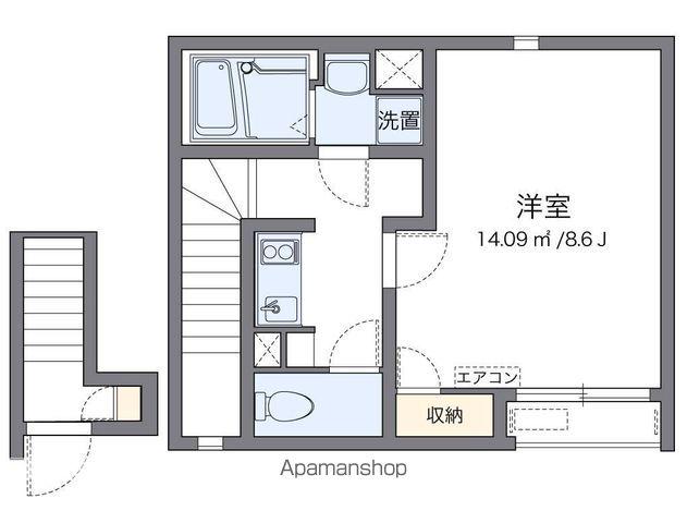 クレイノ茂木2(1K/2階)の間取り写真