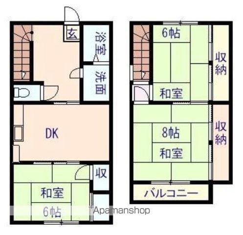 フラットかしま(3DK/1階)の間取り写真