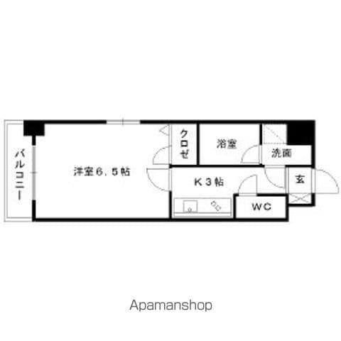 アクアシティ天神ノース(1K/3階)の間取り写真