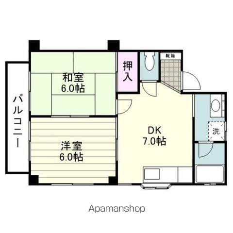 中村フラッツ(2DK/1階)の間取り写真