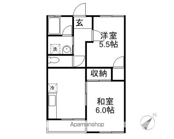 クラールハイツ(2DK/2階)の間取り写真