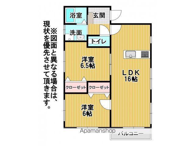プチメゾン茶屋町Ⅰ(2LDK/1階)の間取り写真