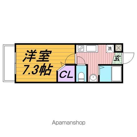 ダブルレインボー六実(1K/3階)の間取り写真