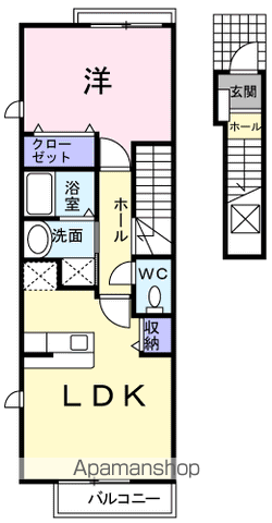 コルディ 二番館(1K/2階)の間取り写真