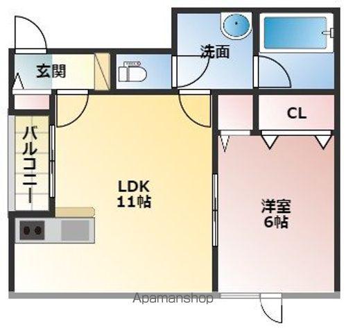 はまなすⅠ(1LDK/2階)の間取り写真