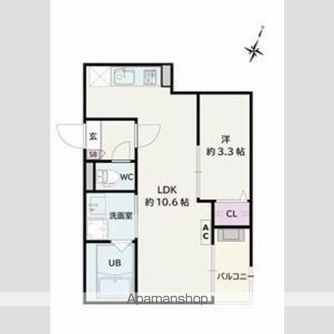 JACK KAMISHIGEHARAⅠ(1LDK/3階)の間取り写真
