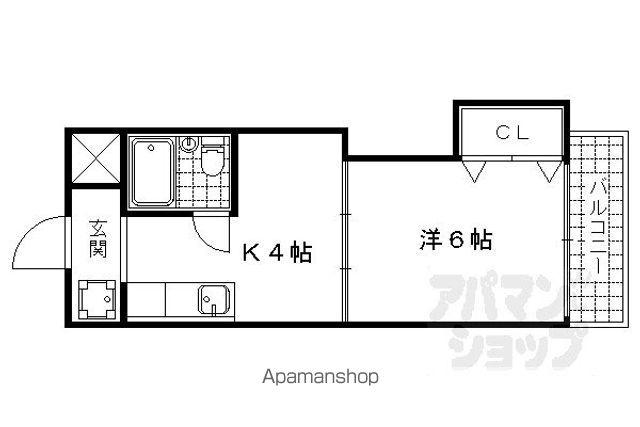 CO CO SHINOMIYA(1K/2階)の間取り写真