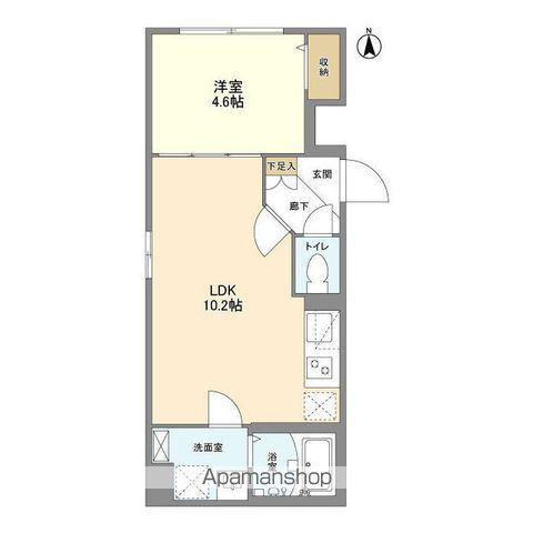 ウェルスクエア中野坂上(1LDK/1階)の間取り写真