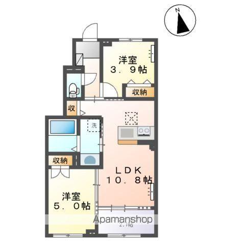 コンフォースS(2LDK/1階)の間取り写真