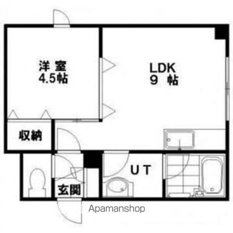 ライブヒア(1DK/2階)の間取り写真