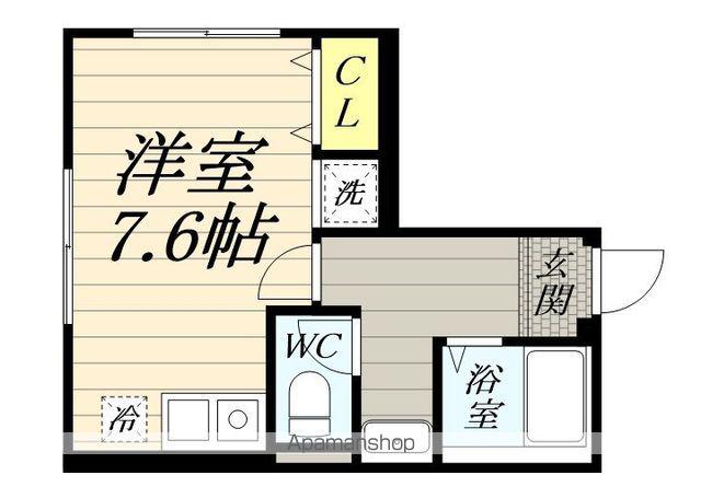 フェリチタ鶴見(ワンルーム/2階)の間取り写真