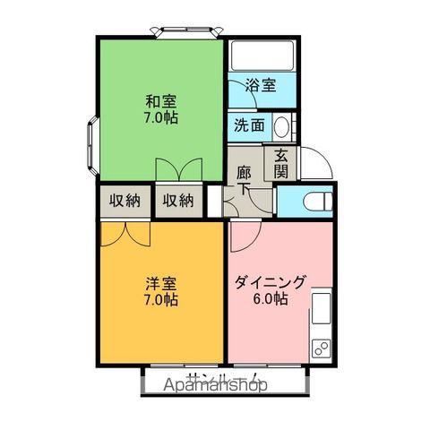 コーポ HILL TOP(2DK/1階)の間取り写真