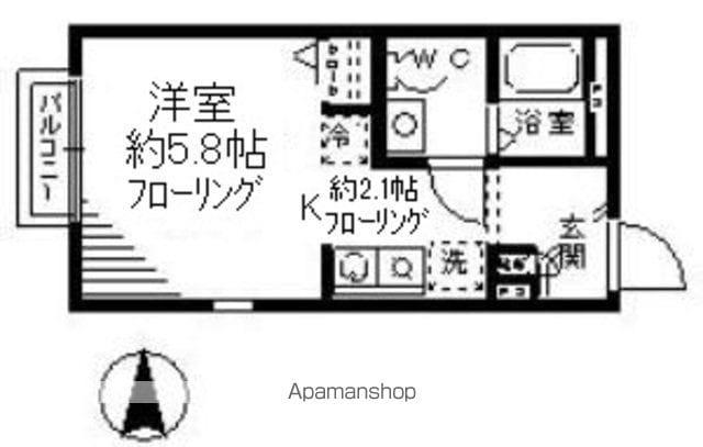 ベルファミーユ(1K/1階)の間取り写真