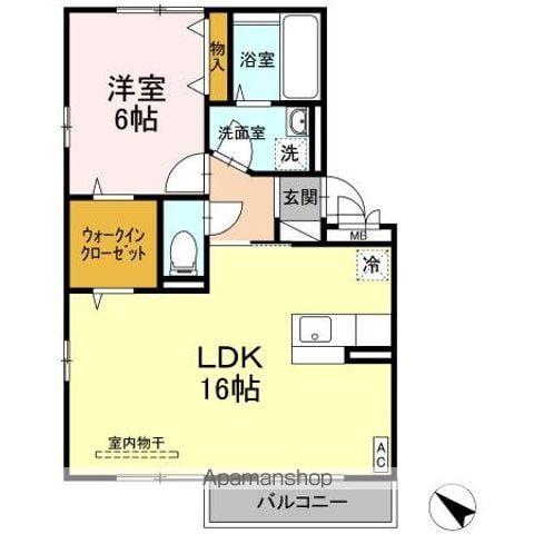 ハピネスヒルズ(1LDK/3階)の間取り写真