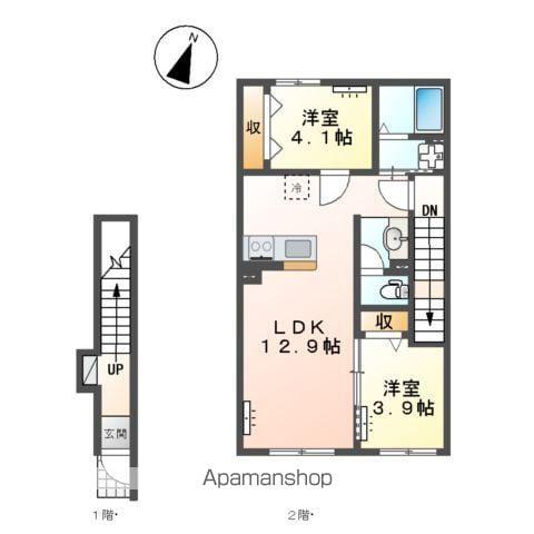 鹿嶋市大字平井 アパート工事(2LDK/2階)の間取り写真